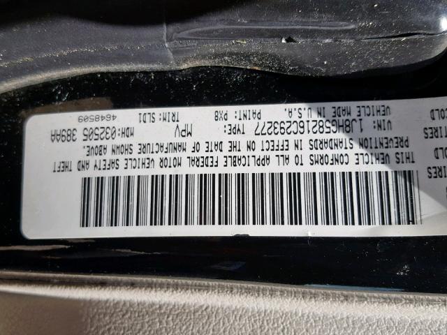 1J8HG58216C293277 - 2006 JEEP COMMANDER BLACK photo 10