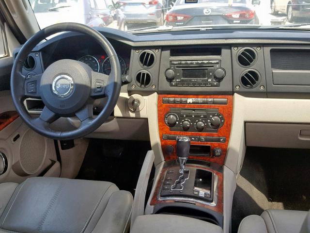 1J8HG58216C293277 - 2006 JEEP COMMANDER BLACK photo 9