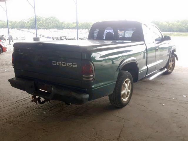 1B7GL22X0YS600206 - 2000 DODGE DAKOTA GREEN photo 4