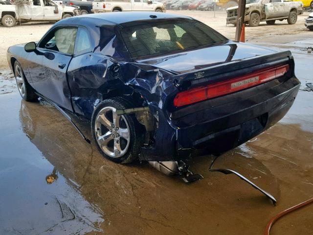 2C3CDYAG7EH206435 - 2014 DODGE CHALLENGER BLUE photo 3