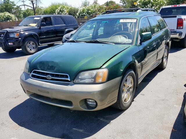 4S3BH6864Y7626344 - 2000 SUBARU LEGACY OUT GREEN photo 2