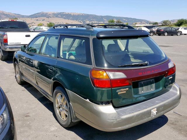 4S3BH6864Y7626344 - 2000 SUBARU LEGACY OUT GREEN photo 3