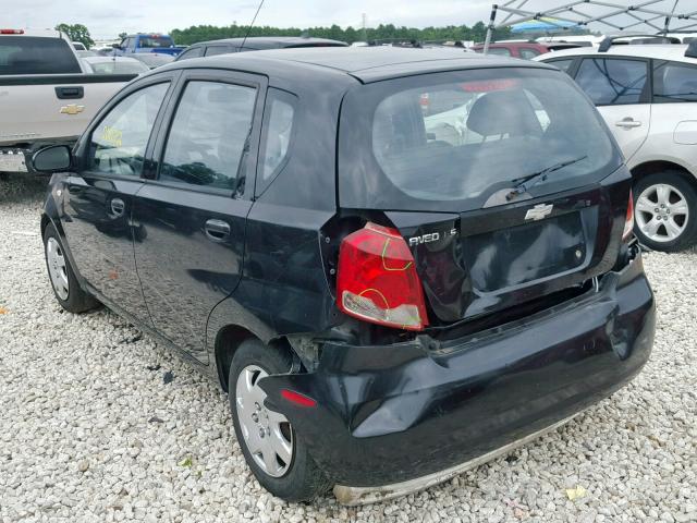 KL1TD62655B495272 - 2005 CHEVROLET AVEO BASE Қара фото 3
