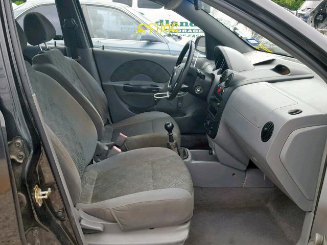 KL1TD62655B495272 - 2005 CHEVROLET AVEO BASE Қара фото 5