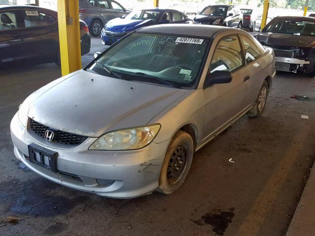 1HGEM22195L071331 - 2005 HONDA CIVIC DX V GRAY photo 2