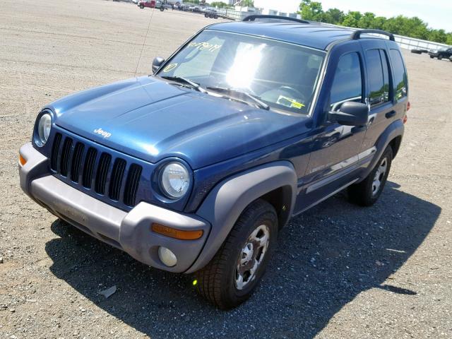 1J4GL48K63W560765 - 2003 JEEP LIBERTY SP BLUE photo 2