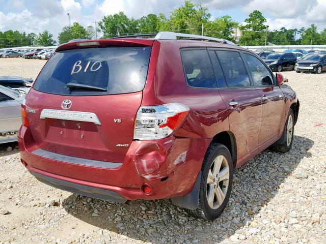 JTEES42A882015824 - 2008 TOYOTA HIGHLANDER RED photo 4