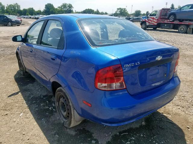 KL1TD56666B623301 - 2006 CHEVROLET AVEO BASE Mavi foto 3
