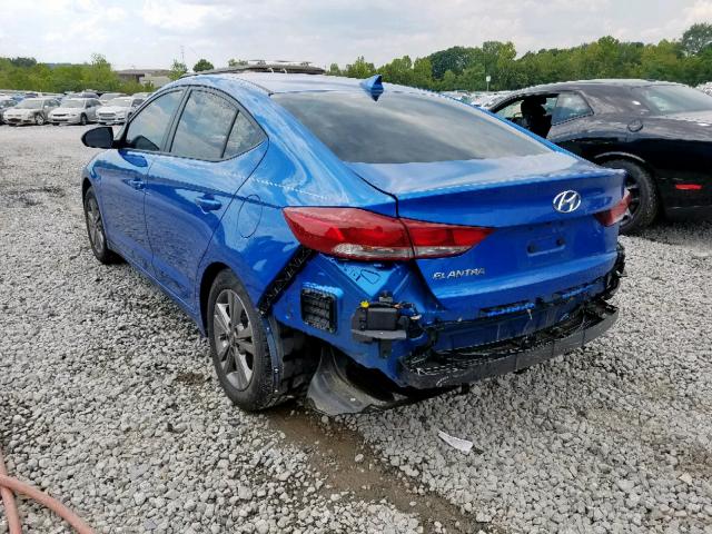 KMHD84LF5JU612167 - 2018 HYUNDAI ELANTRA SE BLUE photo 3