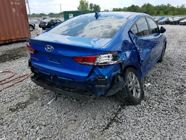 KMHD84LF5JU612167 - 2018 HYUNDAI ELANTRA SE BLUE photo 4