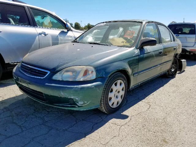 2HGEJ661XXH512023 - 1999 HONDA CIVIC BASE GREEN photo 2