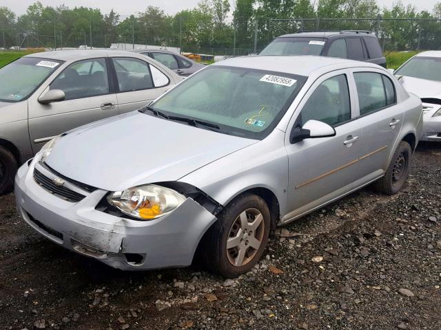 1G1AL55F977307179 - 2007 CHEVROLET COBALT LT SILVER photo 2