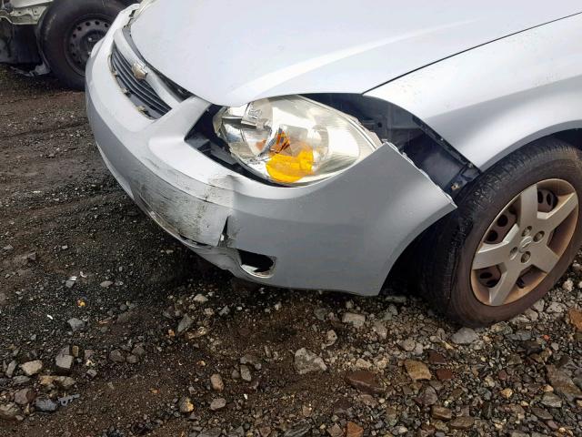 1G1AL55F977307179 - 2007 CHEVROLET COBALT LT SILVER photo 9