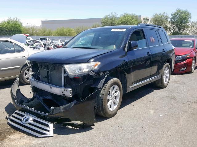 5TDZK3EH1CS075549 - 2012 TOYOTA HIGHLANDER BLACK photo 2