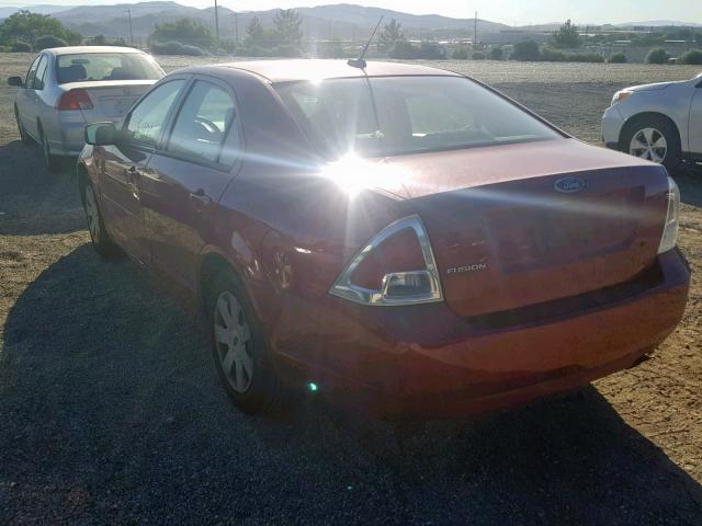 3FAHP06Z27R270643 - 2007 FORD FUSION S RED photo 3