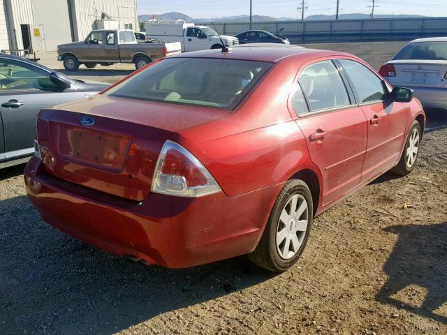 3FAHP06Z27R270643 - 2007 FORD FUSION S RED photo 4
