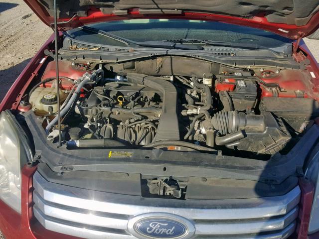 3FAHP06Z27R270643 - 2007 FORD FUSION S RED photo 7