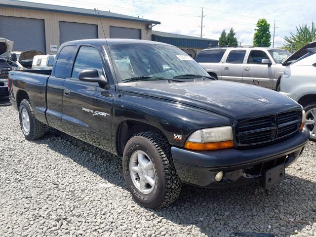 1B7GL22X5YS751168 - 2000 DODGE DAKOTA BLACK photo 1