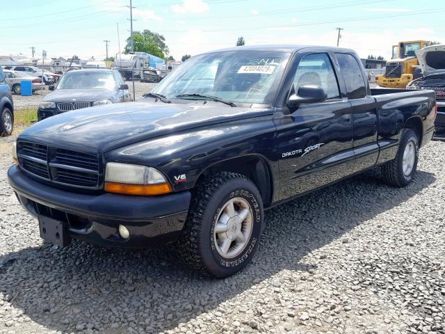 1B7GL22X5YS751168 - 2000 DODGE DAKOTA BLACK photo 2