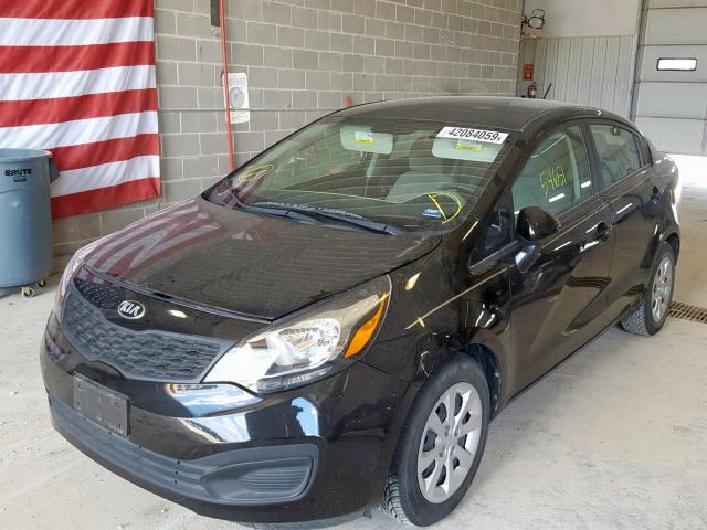 KNADM4A35E6369900 - 2014 KIA RIO LX BLACK photo 2