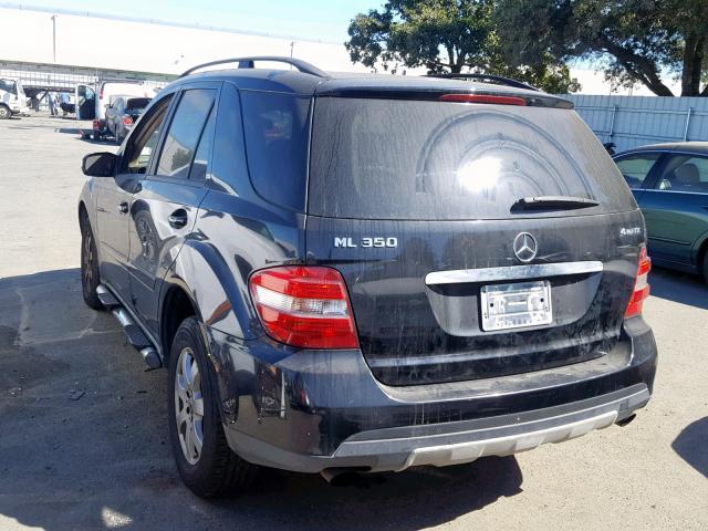 4JGBB86E26A110194 - 2006 MERCEDES-BENZ ML 350 BLACK photo 3