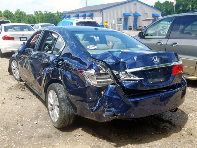 1HGCR2F85DA158332 - 2013 HONDA ACCORD EXL BLUE photo 3