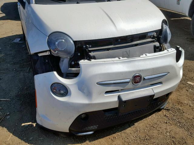 3C3CFFGE6FT594027 - 2015 FIAT 500 ELECTR WHITE photo 9