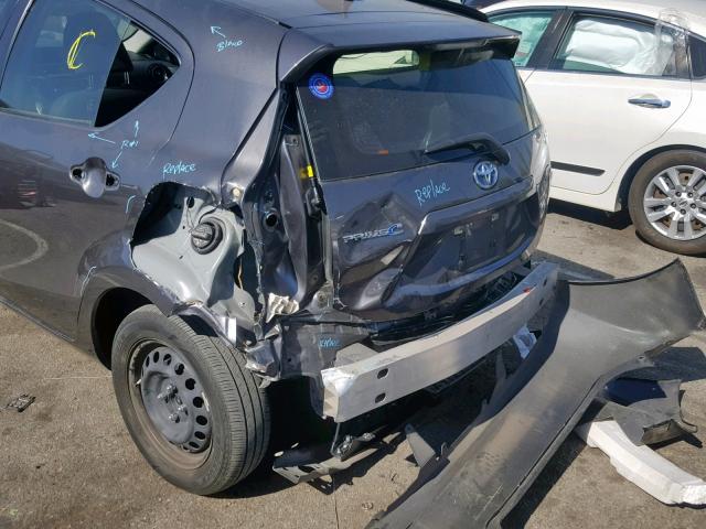 JTDKDTB32F1103297 - 2015 TOYOTA PRIUS C GRAY photo 9