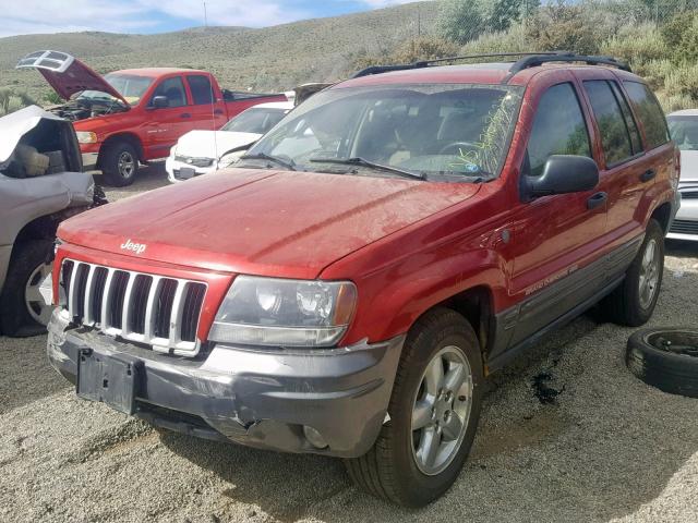 1J8GW48J74C299159 - 2004 JEEP GRAND CHER BURGUNDY photo 2