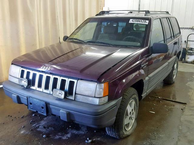 1J4GZ58S0SC734429 - 1995 JEEP GRAND CHER MAROON photo 2