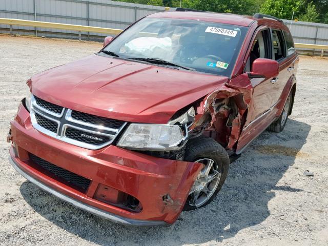 3D4PH1FG8BT502636 - 2011 DODGE JOURNEY MA MAROON photo 2