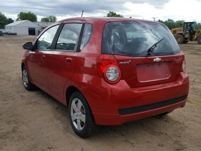 KL1TD66E99B322345 - 2009 CHEVROLET AVEO LS RED photo 3