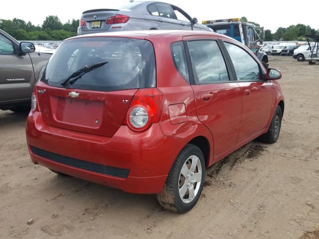 KL1TD66E99B322345 - 2009 CHEVROLET AVEO LS RED photo 4