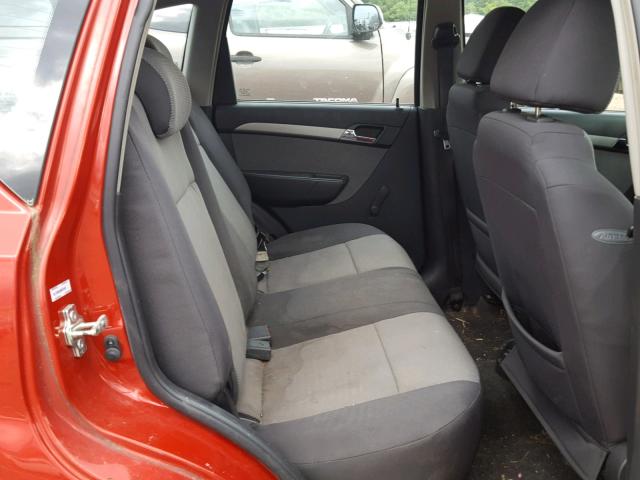 KL1TD66E99B322345 - 2009 CHEVROLET AVEO LS RED photo 6