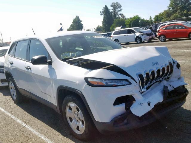 1C4PJLAB8EW302864 - 2014 JEEP CHEROKEE S WHITE photo 1