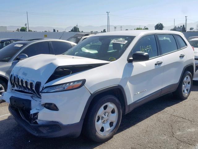 1C4PJLAB8EW302864 - 2014 JEEP CHEROKEE S WHITE photo 2