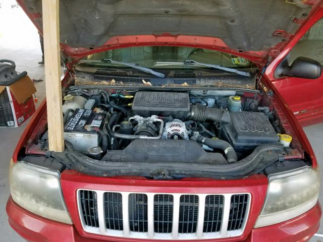 1J4GW48N34C104467 - 2004 JEEP GRAND CHER RED photo 7