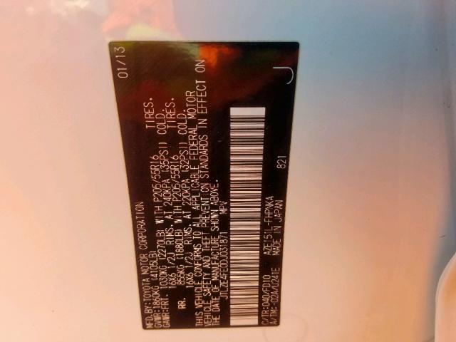 JTLZE4FE0DJ031871 - 2013 TOYOTA SCION XB 白色 照片 10