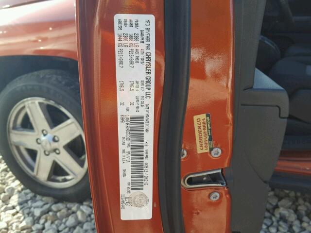 1J4NT4FB2AD551399 - 2010 JEEP COMPASS SP წითელი ფოტო 10