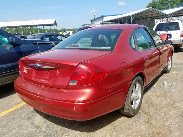 1FAFP55U71A129319 - 2001 FORD TAURUS SES RED photo 4