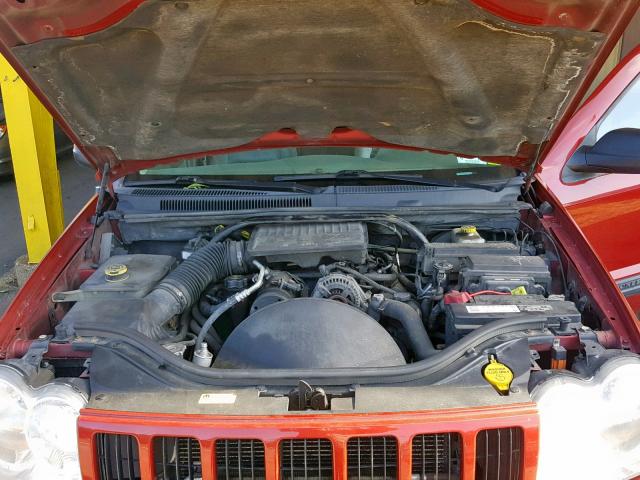 1J8GR48K55C610315 - 2005 JEEP GRAND CHER RED photo 7