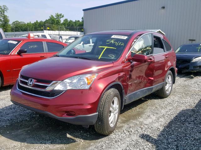 5J6RE4H79BL019465 - 2011 HONDA CR-V EXL MAROON photo 2