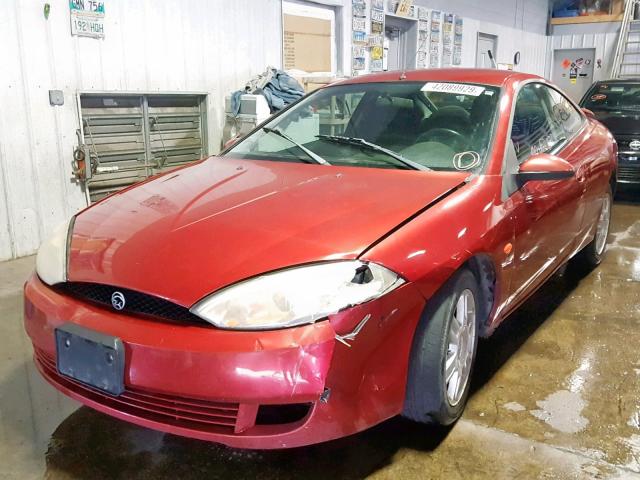 1ZWFT61L315618956 - 2001 MERCURY COUGAR V6 RED photo 2