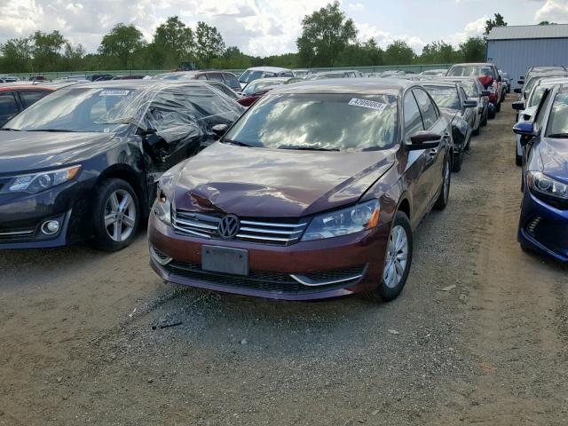 1VWAH7A38DC099456 - 2013 VOLKSWAGEN PASSAT S MAROON photo 2