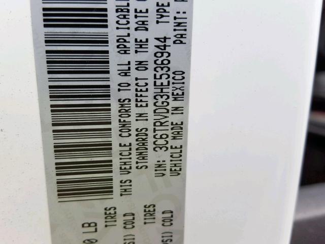 3C6TRVDG3HE536944 - 2017 RAM PROMASTER 白色 照片 10