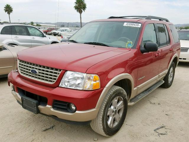 1FMDU74W85UB48695 - 2005 FORD EXPLORER E RED photo 2