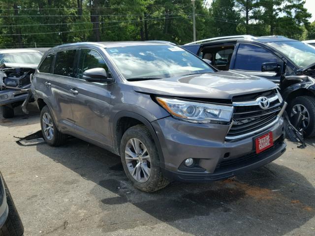 5TDKKRFH9FS114220 - 2015 TOYOTA HIGHLANDER GRAY photo 1