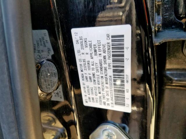 JH4CU2E87CC023854 - 2012 ACURA TSX SE BLACK photo 10