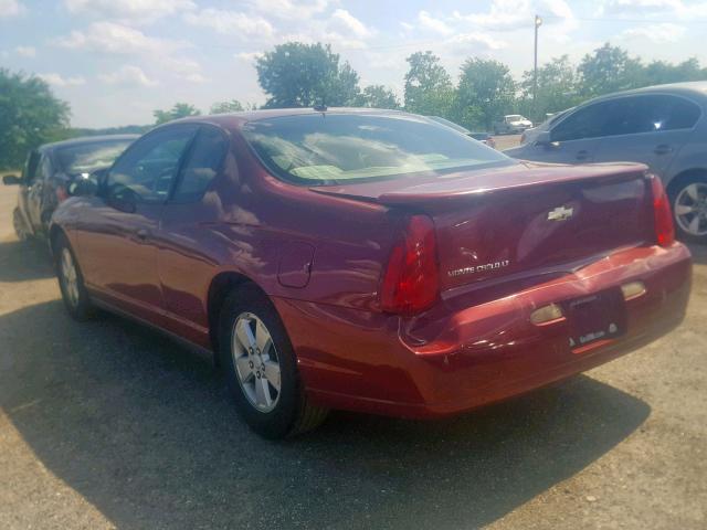 2G1WM15K969242517 - 2006 CHEVROLET MONTE CARL ბურგუნდია ფოტო 3
