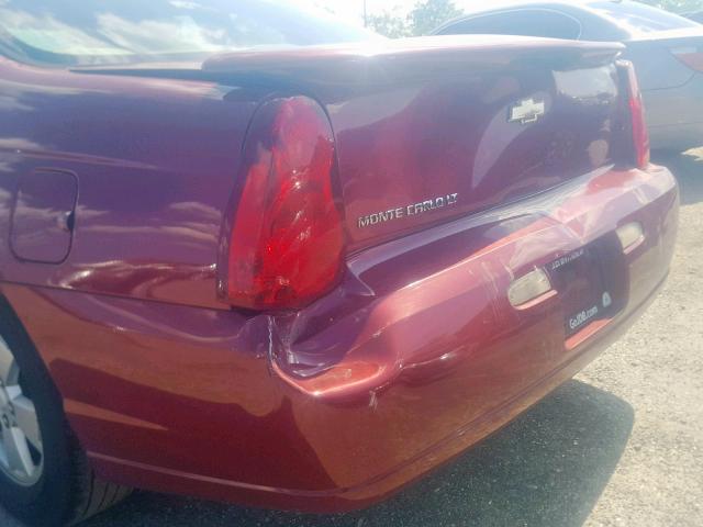 2G1WM15K969242517 - 2006 CHEVROLET MONTE CARL ბურგუნდია ფოტო 9